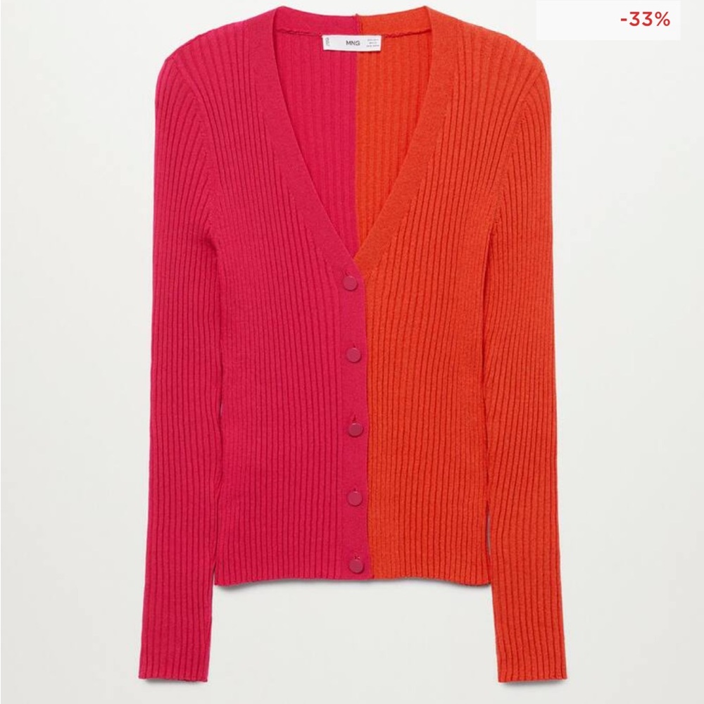 MANGO pink and orange cardigan